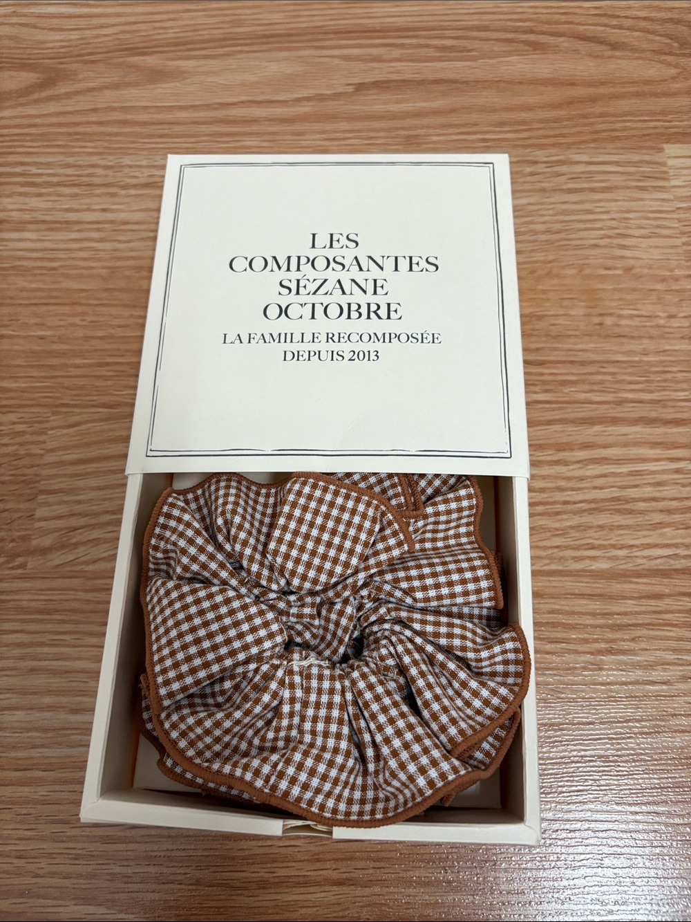 Sézane Les Composantes Maxi Chouchou  Vichy ocre new in box